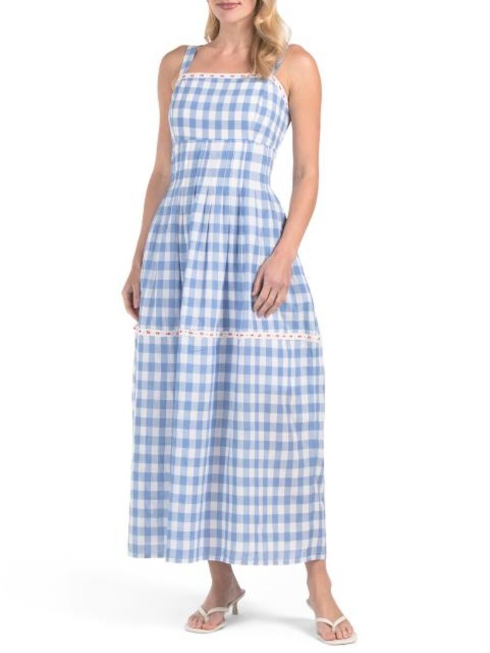 LEA Americana Sleeveless Maxi Dress With Lace Ribbon Trim